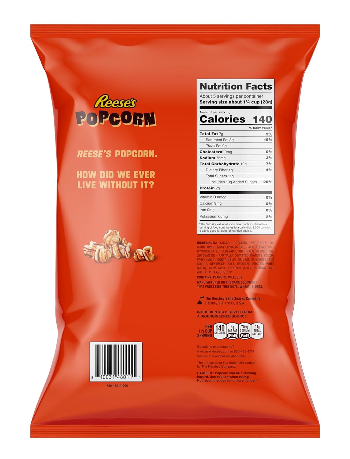 REESE’S 花生奶油巧克力淋醬爆米花 149g