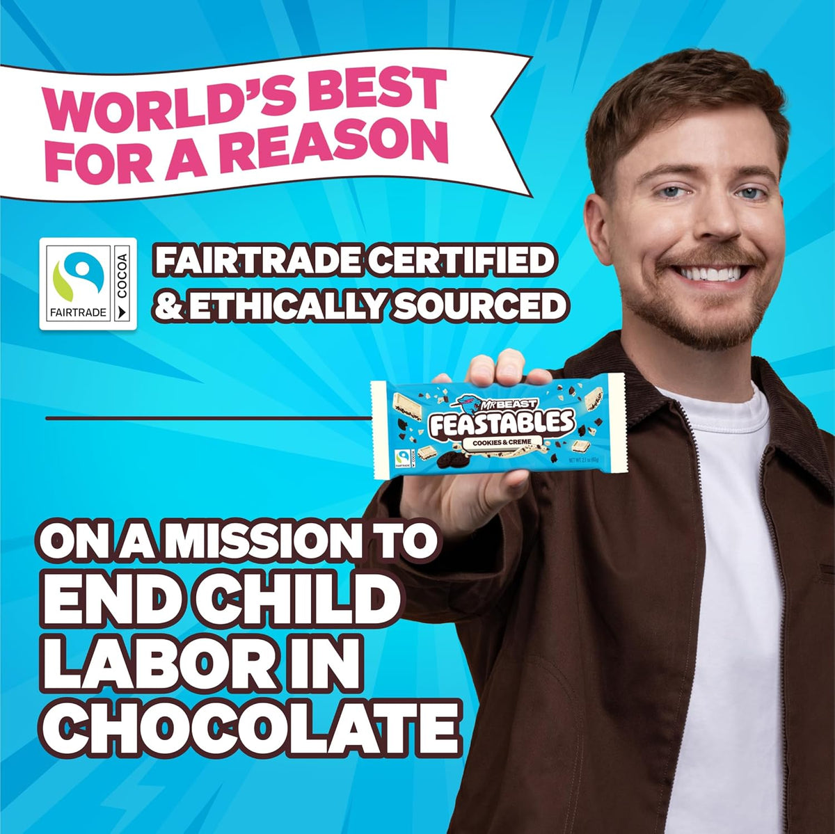 Feastables 曲奇奶香白巧克力棒 60g