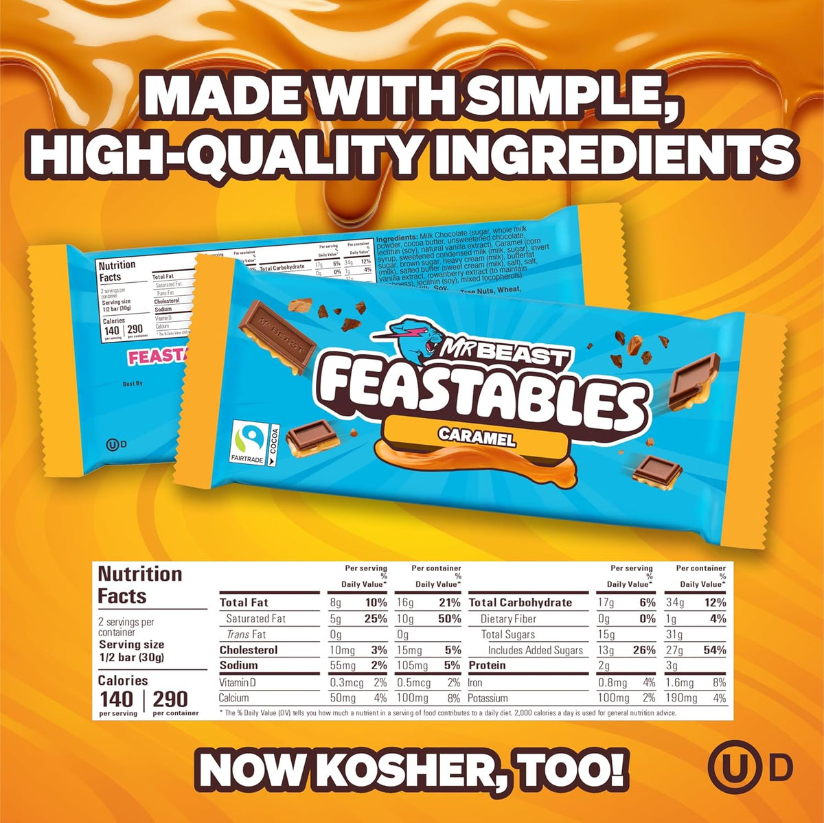 Feastables 焦糖巧克力棒 60g