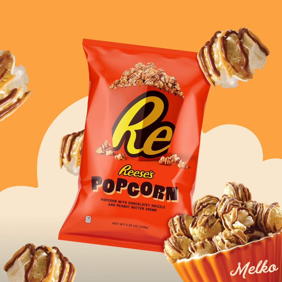 REESE’S 花生奶油巧克力淋醬爆米花 149g